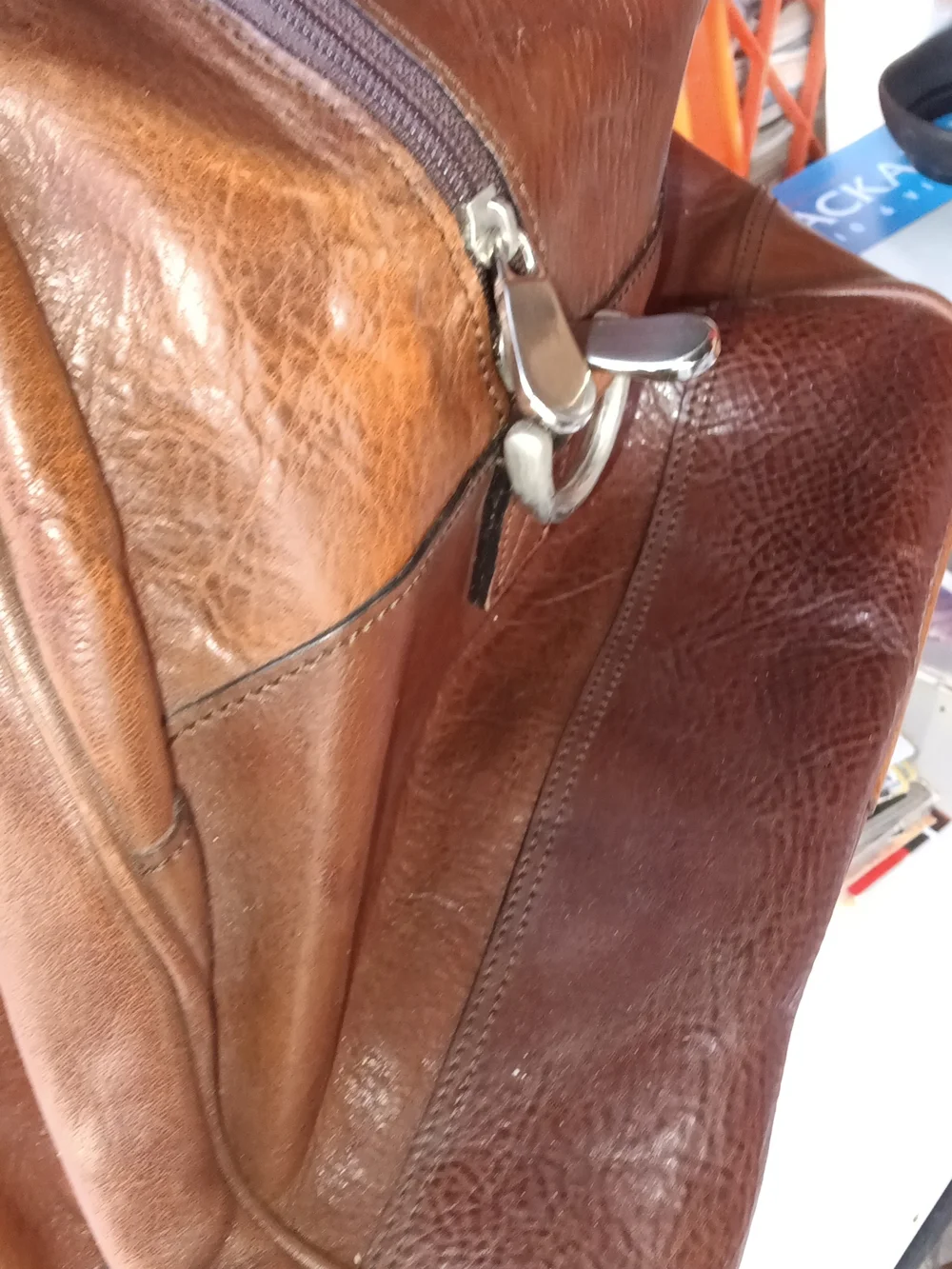 Vintage Wilson Chestnut Brown Leather Weekender Briefcase Duffle Bag
